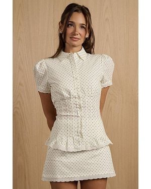 WeWoreWhat Cinched Button Up Top - Natural