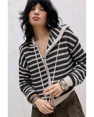 Urban Outfitters Uo Tyler Tape Knit Hoodie - Black