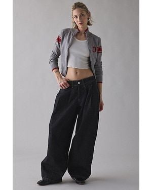 BDG Jax Pleated Cocoon Low-Rise Jeans - Grey