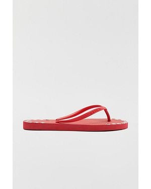 Brizza Arezzo Studded Thong Sandals - Red