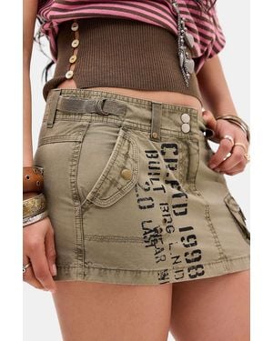BDG Erin Stamped Utility Mini Skirt - Green