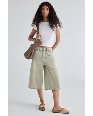 Daisy Street Bronte Vintage Wash Baggy Jorts - Natural