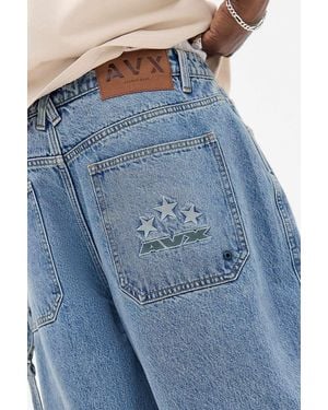 Avirex Avx Dept Uo Exclusive Mitch Mid Wash Jeans - Blue