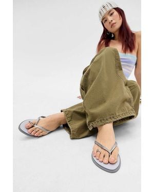 Havaianas Silver Slim Point Flip Flops - Green