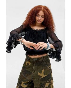 Kimchi Blue Studded Blouse - Black