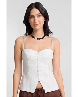 Onia Air Linen Underwire Corset Top - White