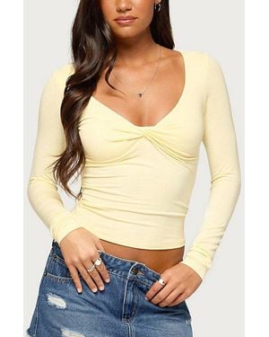 Edikted Manka Twisted Long Sleeve Top - Yellow