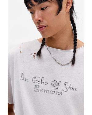 Jaded London Echo Bitten Cropped Tee - White