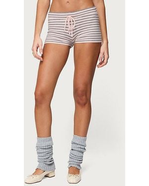 Edikted Lillian Striped Knit Shorts - Multicolor