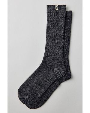 UGG Rib Knit Slouchy Crew Socks - Black
