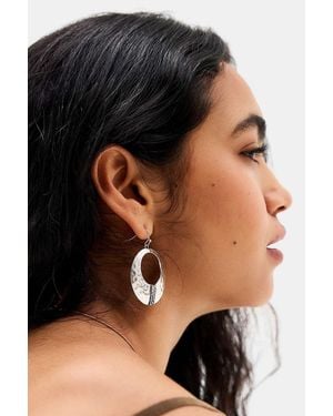 Silence + Noise Silence + Noise Hammered Circle Hoop Earrings - Black