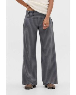 Urban Outfitters Uo Charlie Low Rise Flare Trousers - Blue