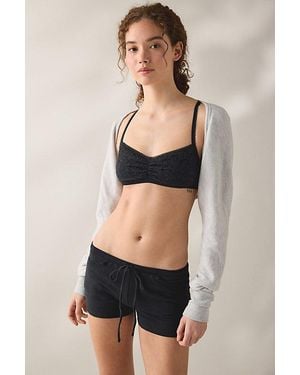 Out From Under Simona Floral Jacquard Seamless Knit Bralette - Black