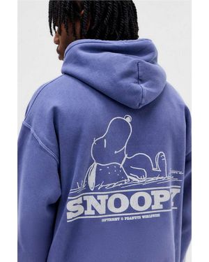Urban Outfitters Uo Navy Sleepy Snoopy Hoodie - Blue