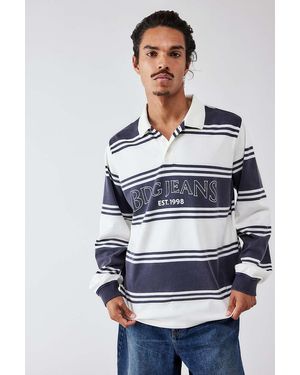 BDG Stripe Rugby Shirt Xs At Urban Outfitters - Blue