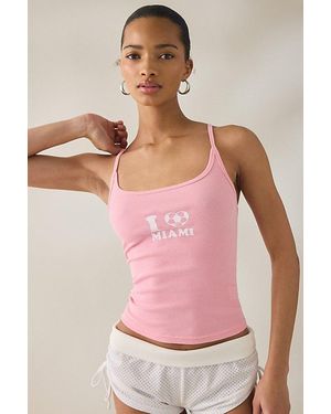 BDG City Goals Off Duty Graphic Scoop Neck Cami - Pink