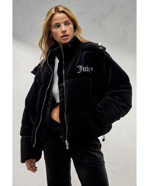 Juicy Couture Black Rosalia Hooded Puffer Jacket