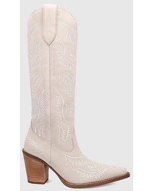 Dingo Evita Leather Cowboy Boot - White