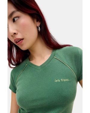 iets frans... High V-neck T-shirt - Green