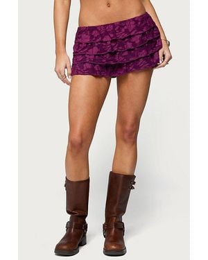 Edikted Keyla Ruffled Textured Micro Skort