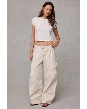 BDG Station Cocoon Baggy Barrel Leg Cargo Jeans - Natural