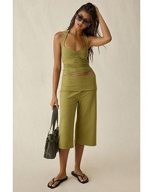 Out From Under Bec Pinch-Front Halter Cami - Green