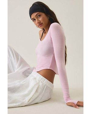 Out From Under Color Me Captivating Long Sleeve Boatneck Tee - Pink