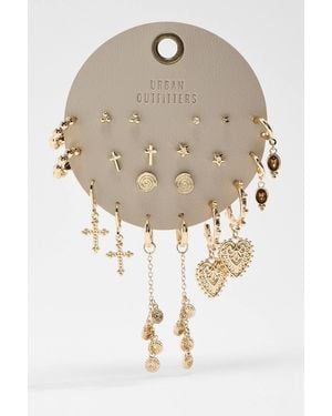 Urban Outfitters Uo Heart Dangle Earrings 10-pack - White