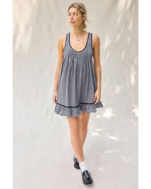 Kimchi Blue Gracie Gingham Cotton Sleeveless Frock Mini Dress - Blue