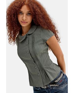 Kimchi Blue Liea Asymmetric Blouse - Green