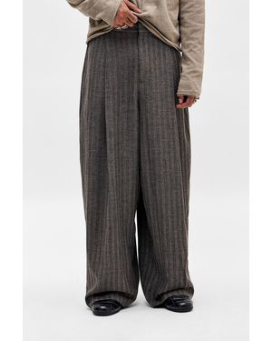 Urban Outfitters Uo Archive Brown Pinstripe Noa Trousers - Black