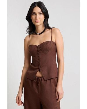 Onia Air Linen Underwire Corset Top - Brown