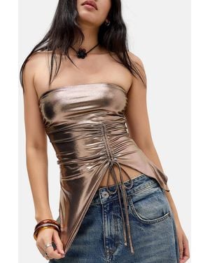 Silence + Noise Silence + Noise Rem Metallic Bandeau Top - Blue
