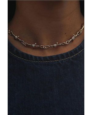 The M Jewelers Iced Out Barbwire Necklace - Blue