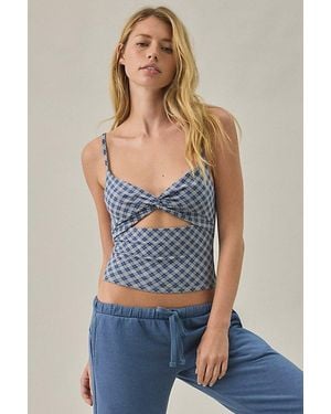 Out From Under Bec Twist-Front Cropped Cami - Blue