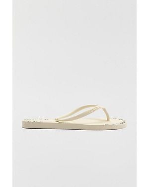 Brizza Arezzo Studded Thong Sandals - White