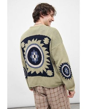 Ayker Sand Graphic Knit Jumper - Yellow