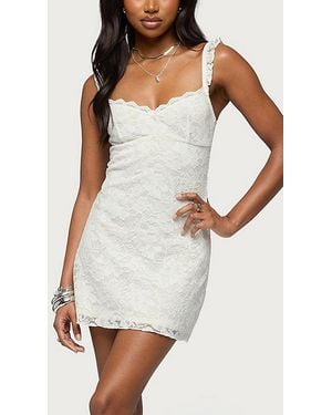 Edikted Stephanie Lace Mini Dress - White