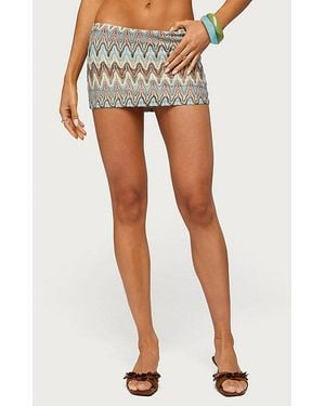 Edikted Saha Zigzag Crochet Mini Skort - Multicolor