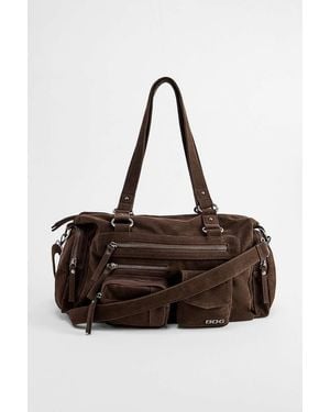 BDG Lulu Pocket Suedette Shoulder Bag - Brown