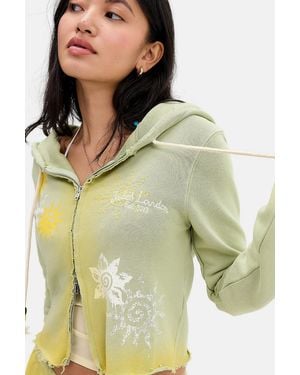 Jaded London Cleo Sunfade Hoodie - Green
