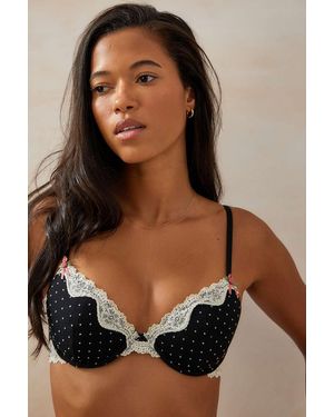 Out From Under Clover Polka Dot Bra - Black