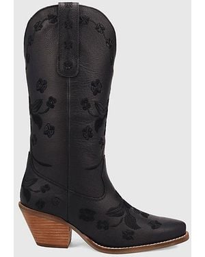 Dingo Love Bug Leather Cowboy Boot - Black