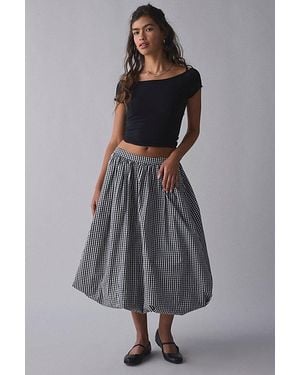 Kimchi Blue Maggie Bubble Hem Midi Skirt - Grey