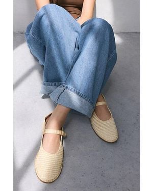 Urban Outfitters Uo Madeline Raffia Mary Jane Ballet Flat - Pink