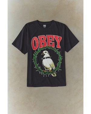 Obey Thorns Of Peace Graphic Tee - Grey