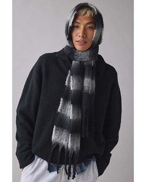 Urban Outfitters Two Tone Stripe Woven Scarf - Gray