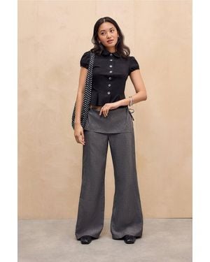 Urban Outfitters Uo Side Tie Skirt Trousers - Blue