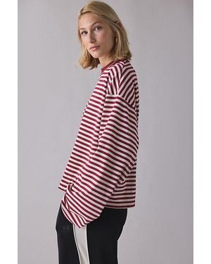Lioness Bloom Oversized Long Sleeve Top - Red