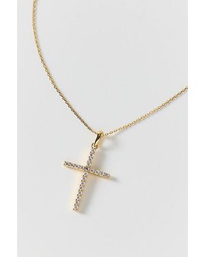 Electric Picks Dove Cross Necklace - Metallic
